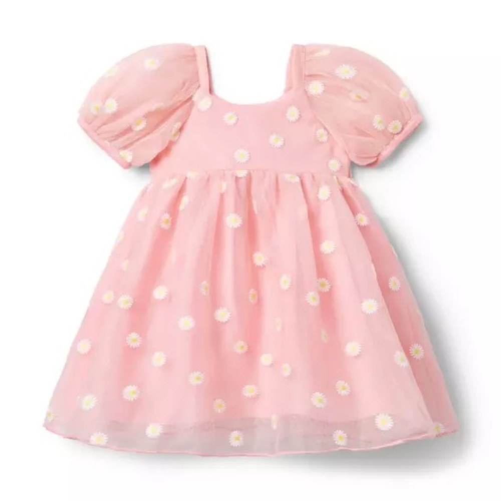 Janie and Jack Embroidered Daisy Tulle Dress